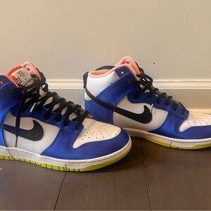 Nike Blue and White Sneakers with Black Swoosh